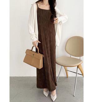 GeeRA（ジーラ）の「ウェーブジャガードキャミワンピース（その他ワンピース）」｜ブラウン