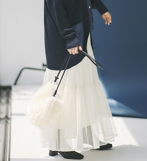 RANAN（ラナン）の「ふわっと可愛いフリルギャザーチュールスカート（ロングスカート）」｜詳細画像