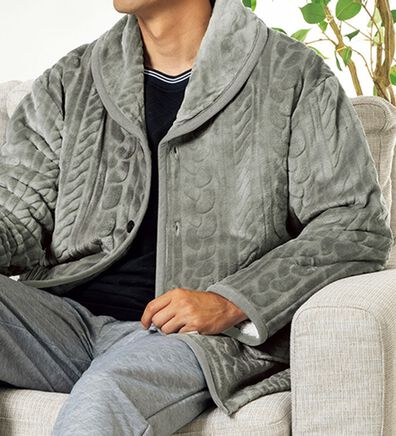 「ホカロンぬくもり設計のぽか暖ルームジャケット（メンズルームウェア）」