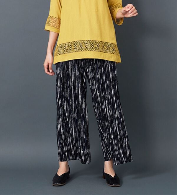 BELLUNA（ベルーナ）の「なめらか素材ゆったりプリーツパンツ（ワイドパンツ・ガウチョ）」｜詳細画像