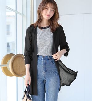 alotta（アロッタ）の「さらっと軽い！シアートッパーカーディガン（その他カーディガン）」｜ブラック