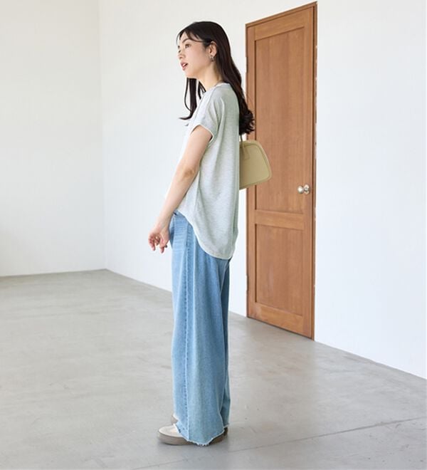 BELLUNA（ベルーナ）の「ひんやリッチコットン大人のゆったりドルマンＴシャツ（カットソー）」｜詳細画像