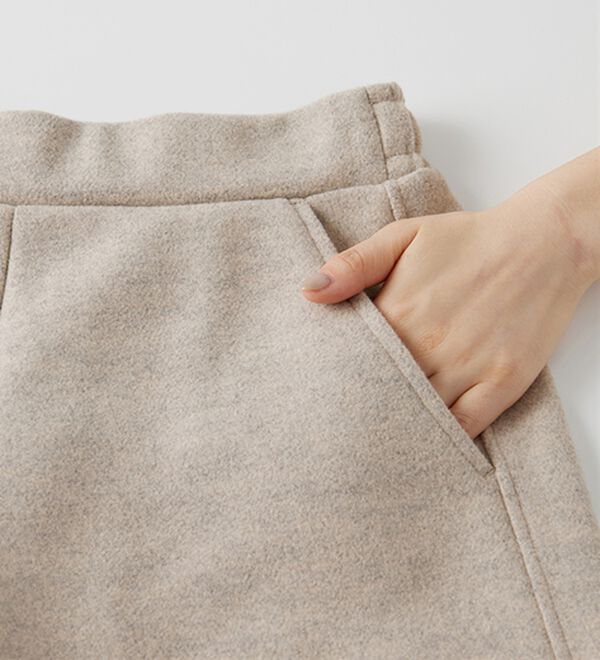 RANAN（ラナン）の「フェイクウールバレルレッグカーブパンツ（フルレングスパンツ）」｜詳細画像