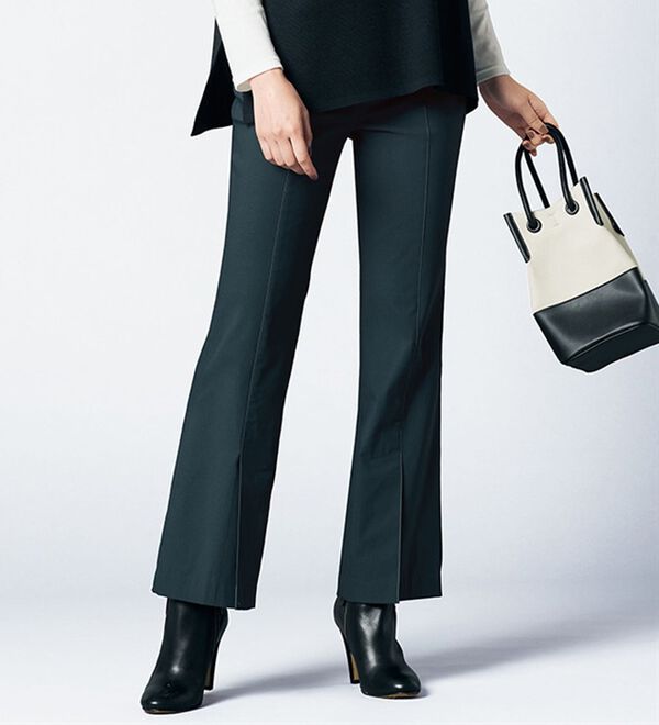 VINNO（ヴィノ）の「ストレッチ素材・裾フレアーパンツ（フルレングスパンツ）」｜詳細画像