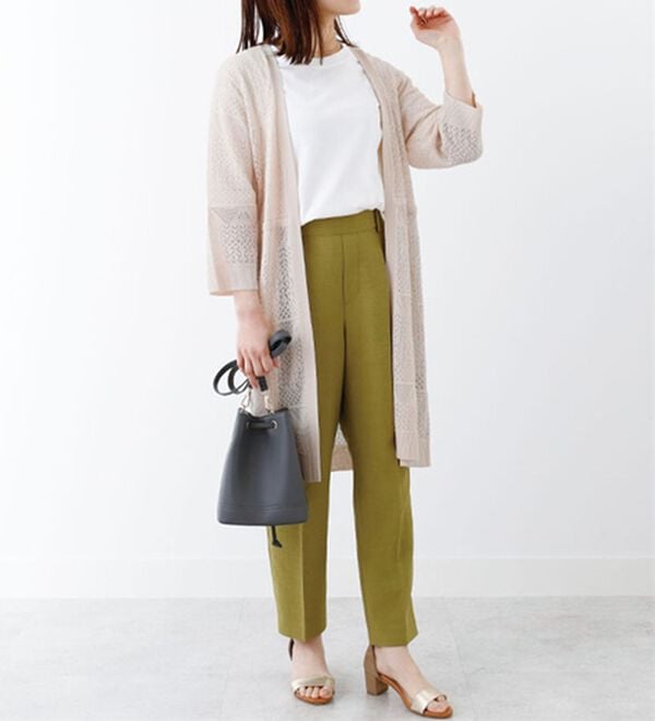 BELLUNA（ベルーナ）の「透かし編ニットロングカーディガン（ニットカーディガン）」｜詳細画像