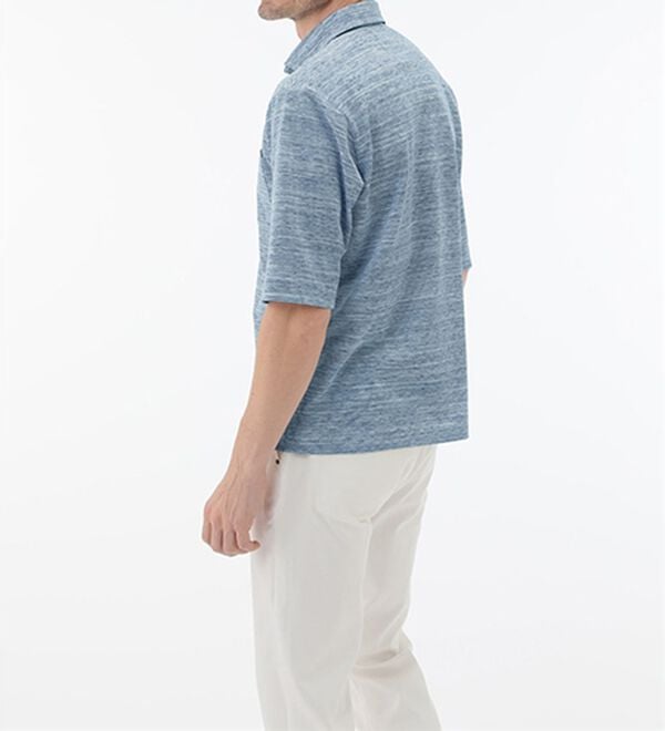 「＜コムルヴァン・オム＞大人のメランジ鹿の子ポロシャツ（メンズポロシャツ）」｜詳細画像