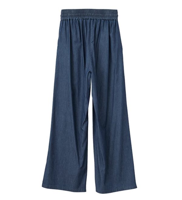 GeeRA（ジーラ）の「【接触冷感】穿いて感激！キレイ見えする楽ちんワイドデニムパンツ（ワイドパンツ・ガウチョ）」｜詳細画像