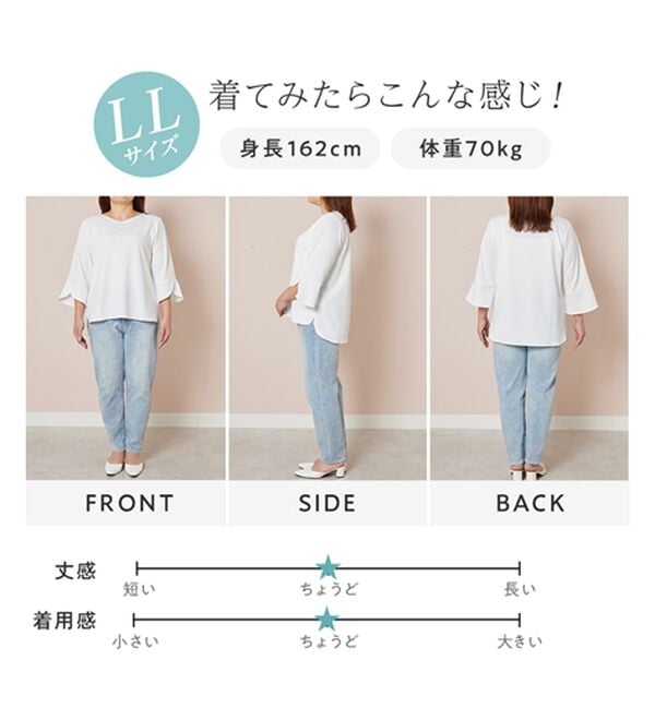 alotta（アロッタ）の「【接触冷感】着痩せが叶う！チューリップ袖ブラウスＴシャツ（ブラウス）」｜詳細画像