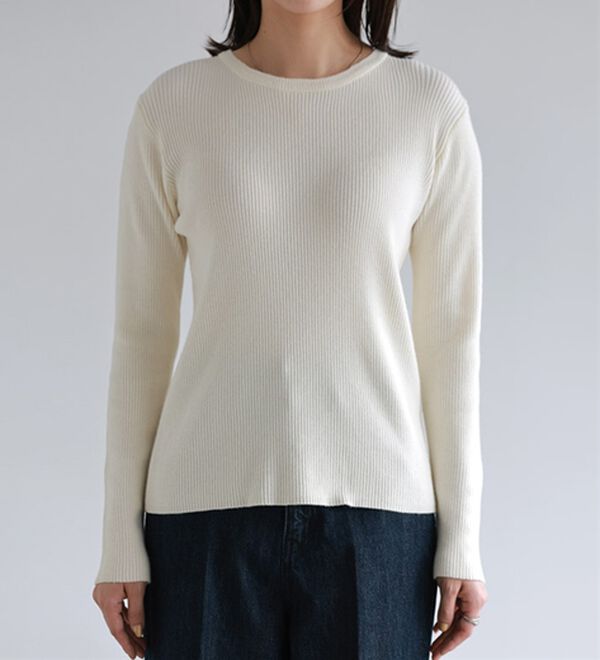 Pierrot（ピエロ）の「【選べるネック】袖ボタンリブニット（ニット・セーター）」｜詳細画像