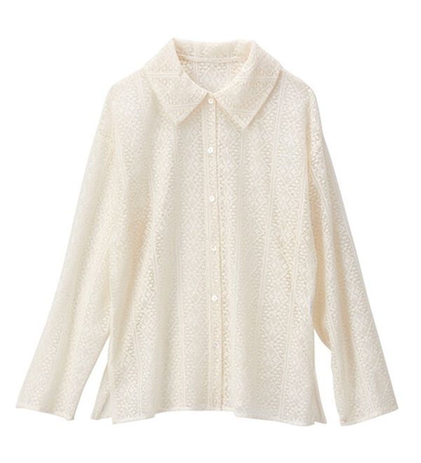 GeeRA（ジーラ）の「衿付レースシャツ（シャツ）」｜詳細画像