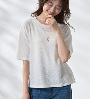 BELLUNA（ベルーナ）の「ジャカード素材プルオーバー（カットソー）」｜オフ白