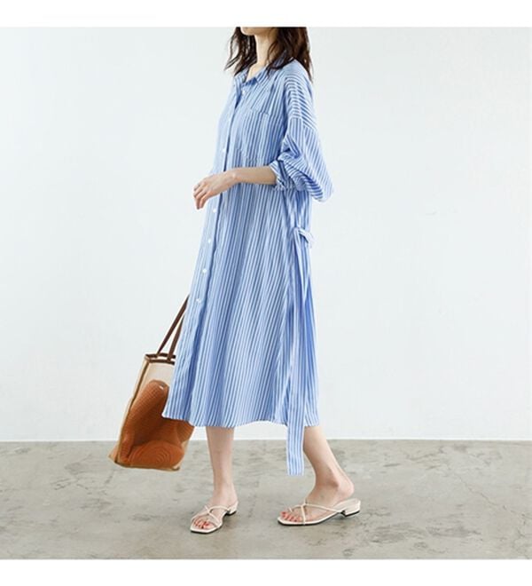 GeeRA（ジーラ）の「ミディ丈シャツワンピース（シャツワンピース）」｜詳細画像