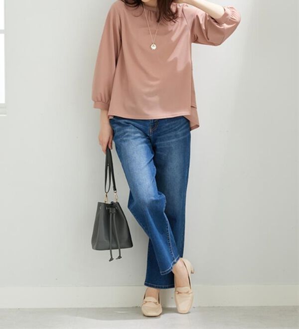 BELLUNA（ベルーナ）の「【再入荷】ボリューム袖美人顔バックフレアーＴブラウス（ブラウス）」｜詳細画像