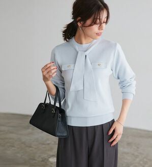 Pierrot（ピエロ）の「ボウタイポケットニット（ニット・セーター）」｜詳細画像