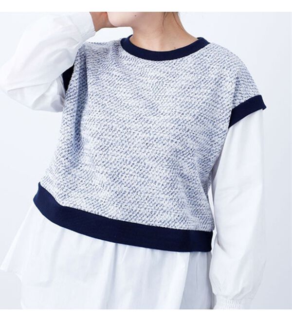 BELLUNA（ベルーナ）の「ツイード調シャツフェイクチュニック（チュニック）」｜詳細画像