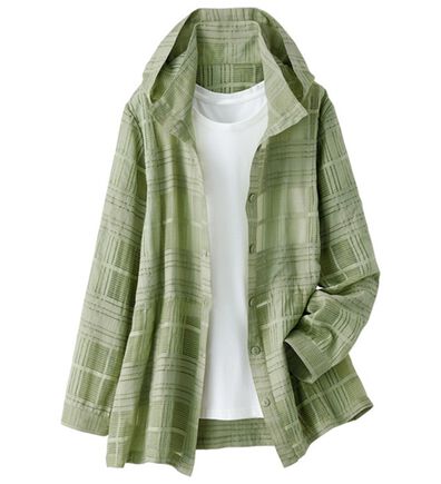 BELLUNA（ベルーナ）の「メッシュチェック素材デザインパーカー（ブルゾン）」