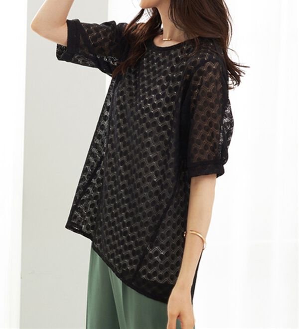 BELLUNA（ベルーナ）の「ラッセルレースパフ袖アンサンブル（アンサンブル）」｜詳細画像