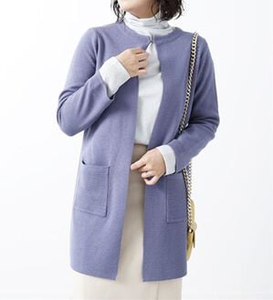 BELLUNA（ベルーナ）の「毛玉になりにくい！ミラノリブカーディガン（ニットカーディガン）」｜ラベンダー
