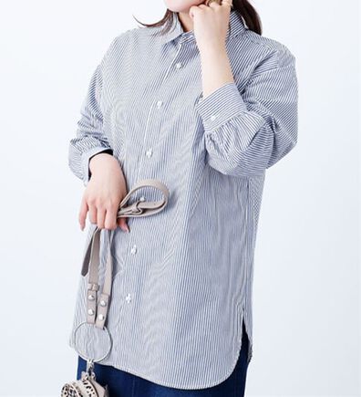 BELLUNA（ベルーナ）の「＜ＳＯＬＯＴＥＸ　Ｒ＞パールボタンチュニック（シャツ）」