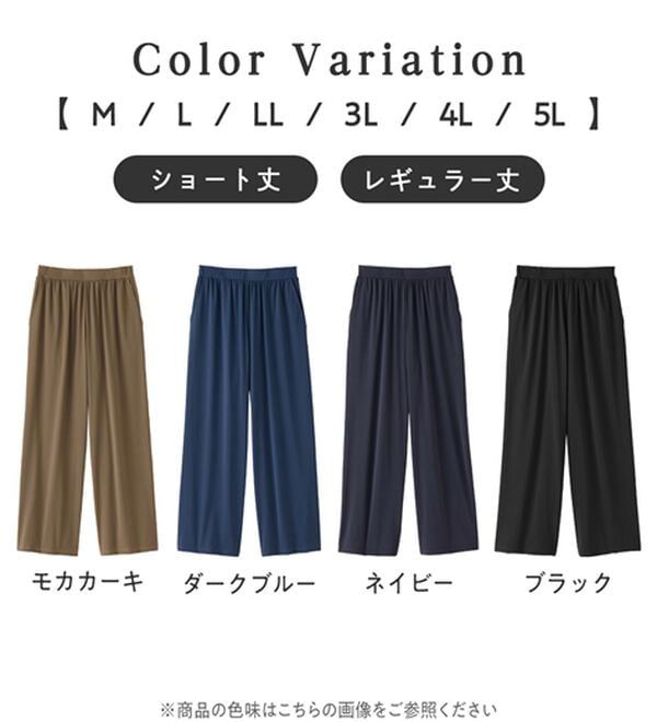 Viola e Viola（ヴィオラ エ ヴィオラ）の「【接触冷感】さらテロ楽のびストレートパンツ【選べる２丈】（フルレングスパンツ）」｜詳細画像