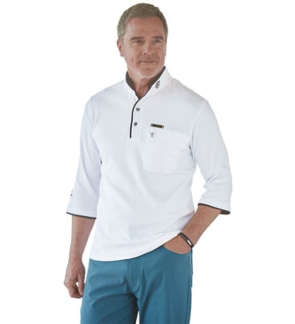 「二重衿７分袖シャツ（メンズカットソー）」｜詳細画像