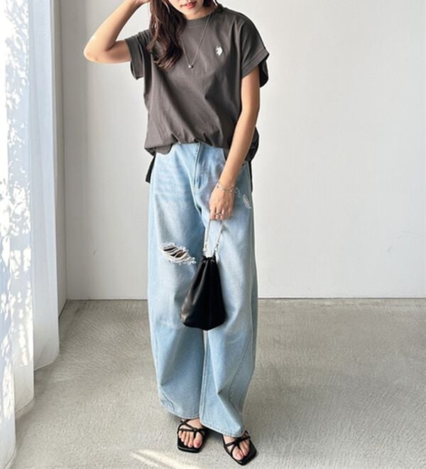 GeeRA（ジーラ）の「【新色追加】【ＵＳ．ＰＯＬＯ．ＡＳＳＮ】綿100％フレンチスリーブＴシャツ（Tシャツ）」｜詳細画像