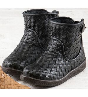 ルフラン（ルフラン）の「＜リン・クローバー＞やわらかメッシュのほっこりブーツ（ブーツ）」｜ブラック