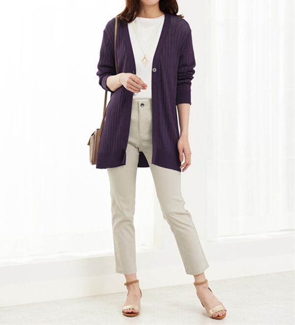 BELLUNA（ベルーナ）の「美脚ストレッチ麻入りアンクルパンツ（クロップドパンツ）」｜詳細画像