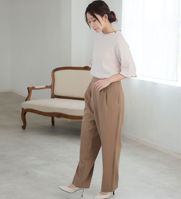 A HAPPY MARILYN（アハッピーマリリン）の「【Ｌ～８Ｌ】綿タッチで極上の着心地、選べるテレコリブトップス。（カットソー）」｜詳細画像