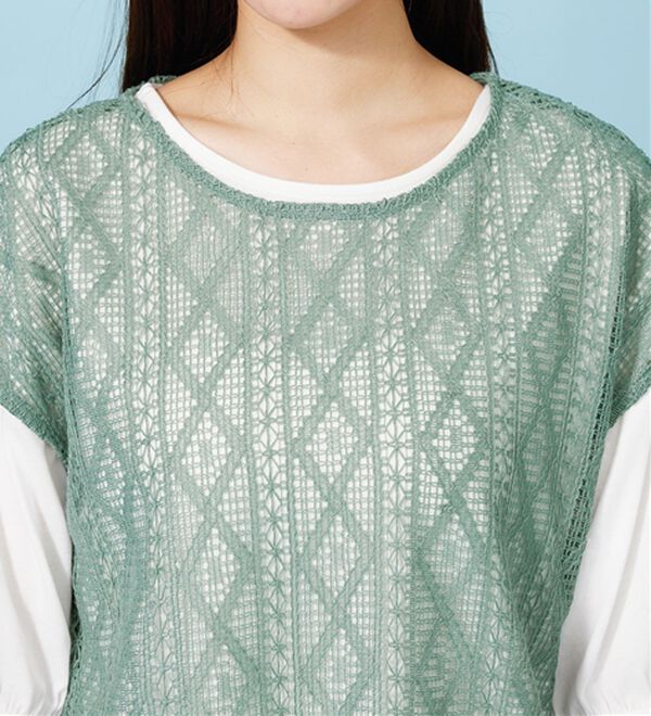 BELLUNA（ベルーナ）の「ラッセルレースサイドリボンアンサンブル（アンサンブル）」｜詳細画像