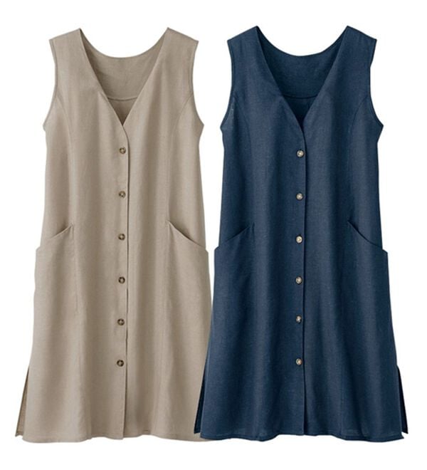 BELLUNA（ベルーナ）の「【２枚組】リネン混チュニックベスト（チュニック）」｜2枚組
