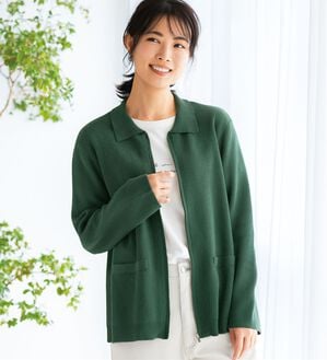 BELLUNA（ベルーナ）の「《ＨｕｇＲｅａｍコットン》ジッパーニットジャケット（その他ジャケット）」｜詳細画像