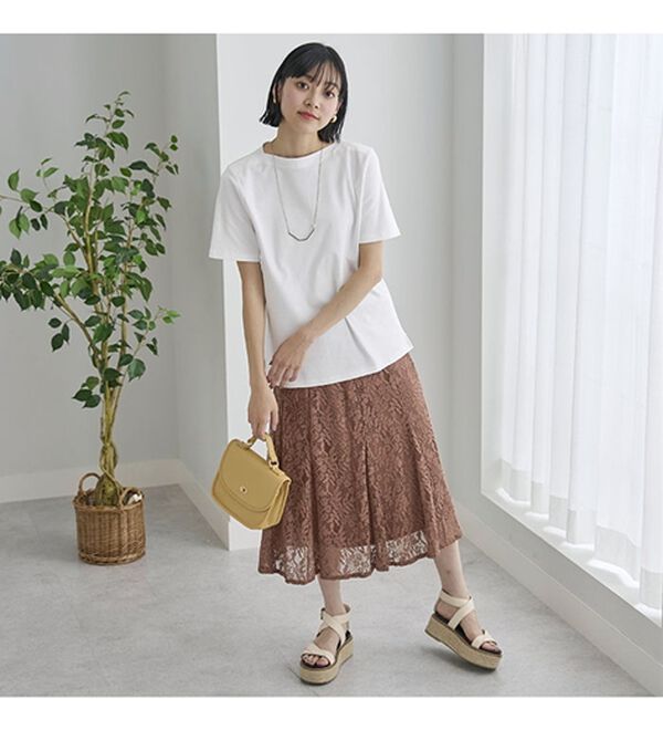 BELLUNA（ベルーナ）の「艶やか綿１００％シンプルプルオーバー（カットソー）」｜詳細画像