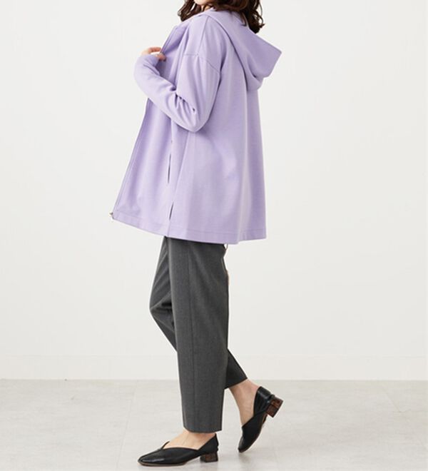 BELLUNA（ベルーナ）の「フードデザインとろみ素材ジップアップパーカー（パーカー）」｜詳細画像