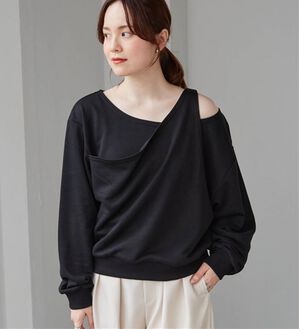 RANAN（ラナン）の「レイヤードデザインスウェット（トレーナー・スウェット）」｜ブラック