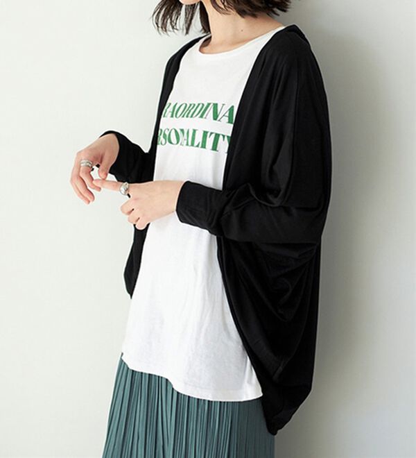 GeeRA（ジーラ）の「接触冷感！ドルマンカットソーカーディガン（ニットカーディガン）」｜詳細画像