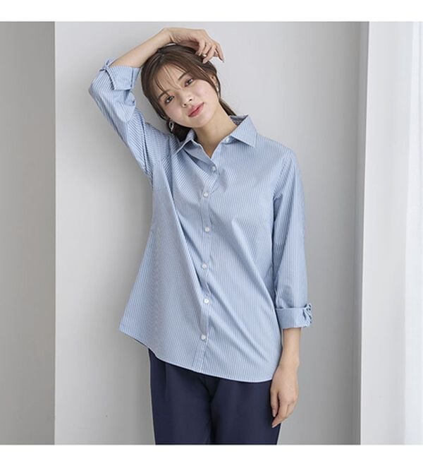 BELLUNA（ベルーナ）の「【選べる袖丈】洗える！ストレッチイージーケアシャツ（シャツ）」｜詳細画像