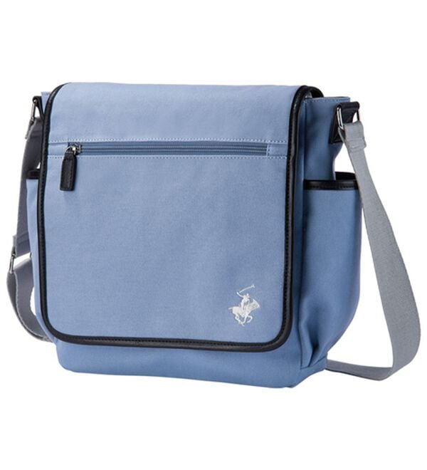 「＜ビバリーヒルズポロクラブ＞上質な帆布ショルダー（メンズショルダーバッグ）」｜スモーキーブルー