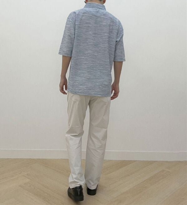 「柔らか素材の涼やかリラックスジップポロ（メンズポロシャツ）」｜詳細画像