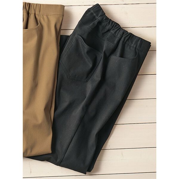 綿サテン裏起毛ほどゆるパンツ - ベルーナ【公式】