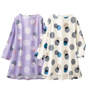 「【２色組】着こなし上品水玉チュニック（チュニック）」｜2色組