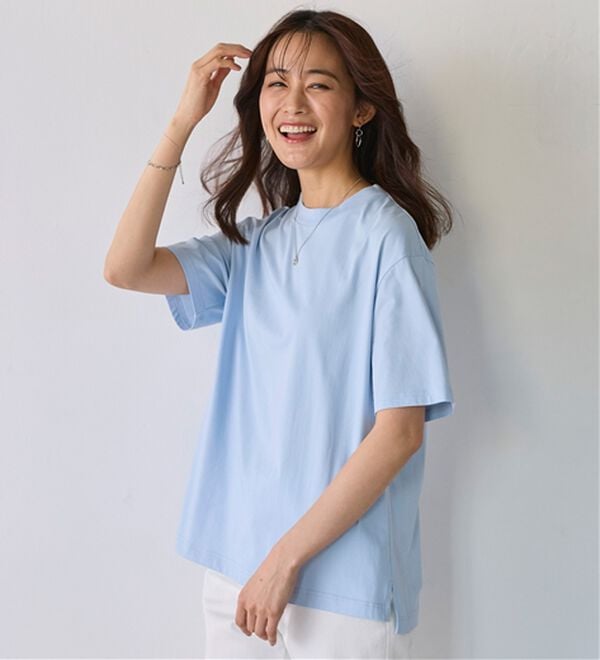 BELLUNA（ベルーナ）の「【選べる袖丈】＜エアリーアイスコットン＞オーバーサイズＴシャツ（カットソー）」｜詳細画像