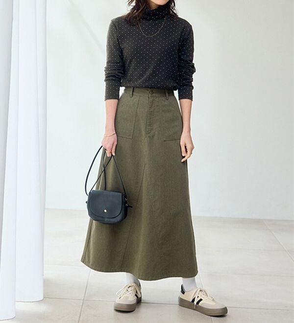 BELLUNA（ベルーナ）の「【選べる衿】肌に優しい綿１００％暖か発熱素材プルオーバー＜ベルホット　コットン＞（カットソー）」｜詳細画像