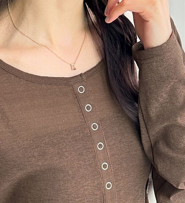 GeeRA（ジーラ）の「前後２ＷＡＹシアースラブヘンリーネックカットソー（カットソー）」｜詳細画像