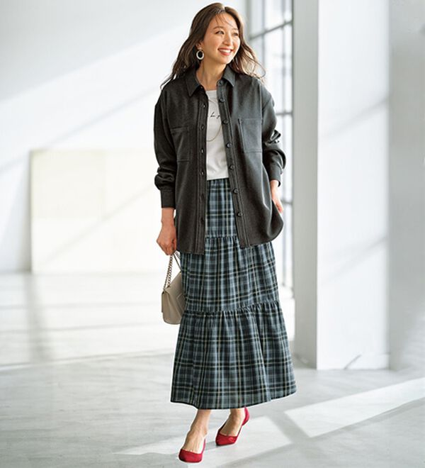 BELLUNA（ベルーナ）の「【Ｗｏｏｌｉｓｈ】配色ステッチデザインシャツ（シャツ）」｜詳細画像