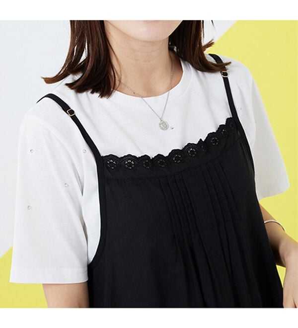 BELLUNA（ベルーナ）の「刺しゅう使いキャミチュニックアンサンブル（チュニック）」｜詳細画像