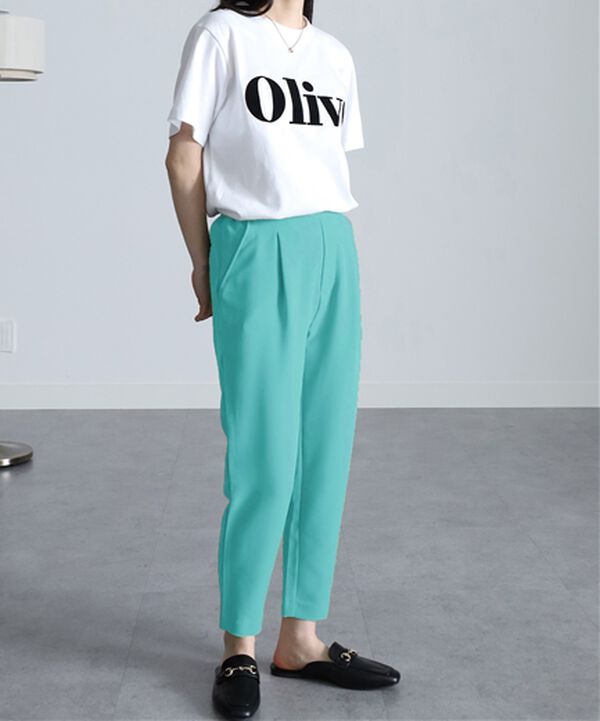 RANAN（ラナン）の「美脚シルエットクロップドパンツ（フルレングスパンツ）」｜ファニーブルー