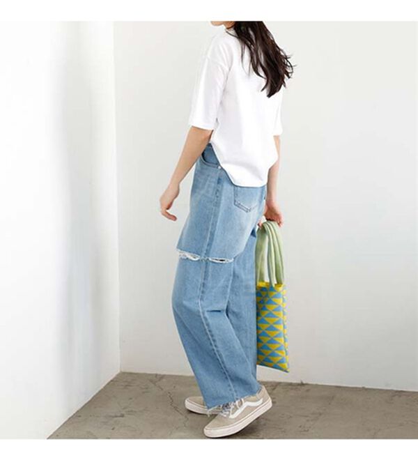 GeeRA（ジーラ）の「コットン天竺パール付デザイントップス（Tシャツ）」｜詳細画像