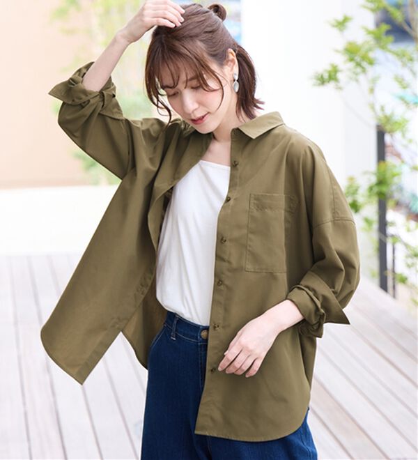 Viola e Viola（ヴィオラ エ ヴィオラ）の「【イージーケア】お手入れ簡単羽織に使えるオーバーシャツ（シャツ）」｜詳細画像