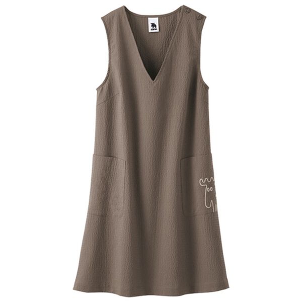 BELLUNA（ベルーナ）の「＜ｍｏｚ＞涼やか綿混素材ポケット付ジャンパードレス（ジャンパースカート）」｜詳細画像